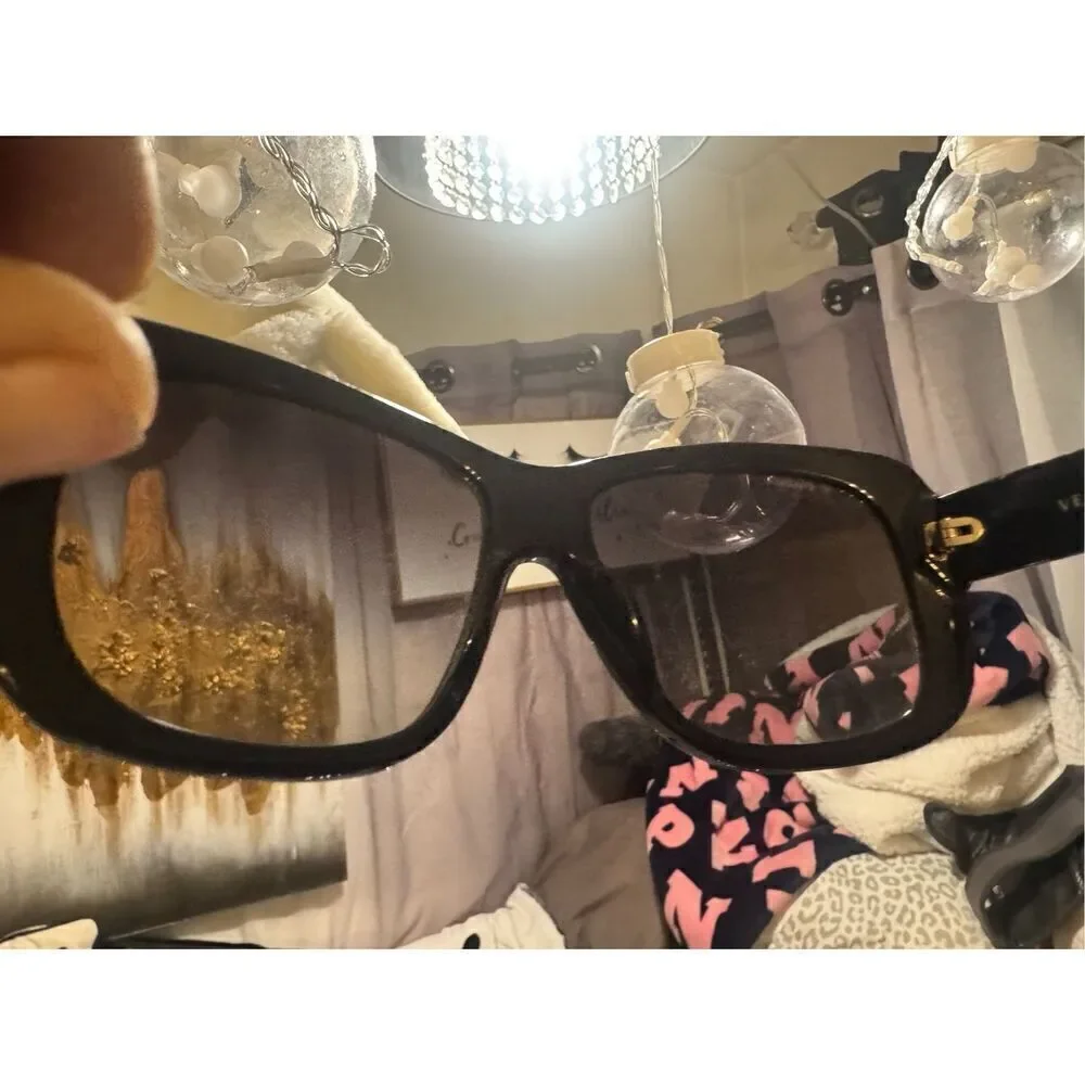 VERSACE vintage sunglasses rare wrap black square frame shield mask oversized